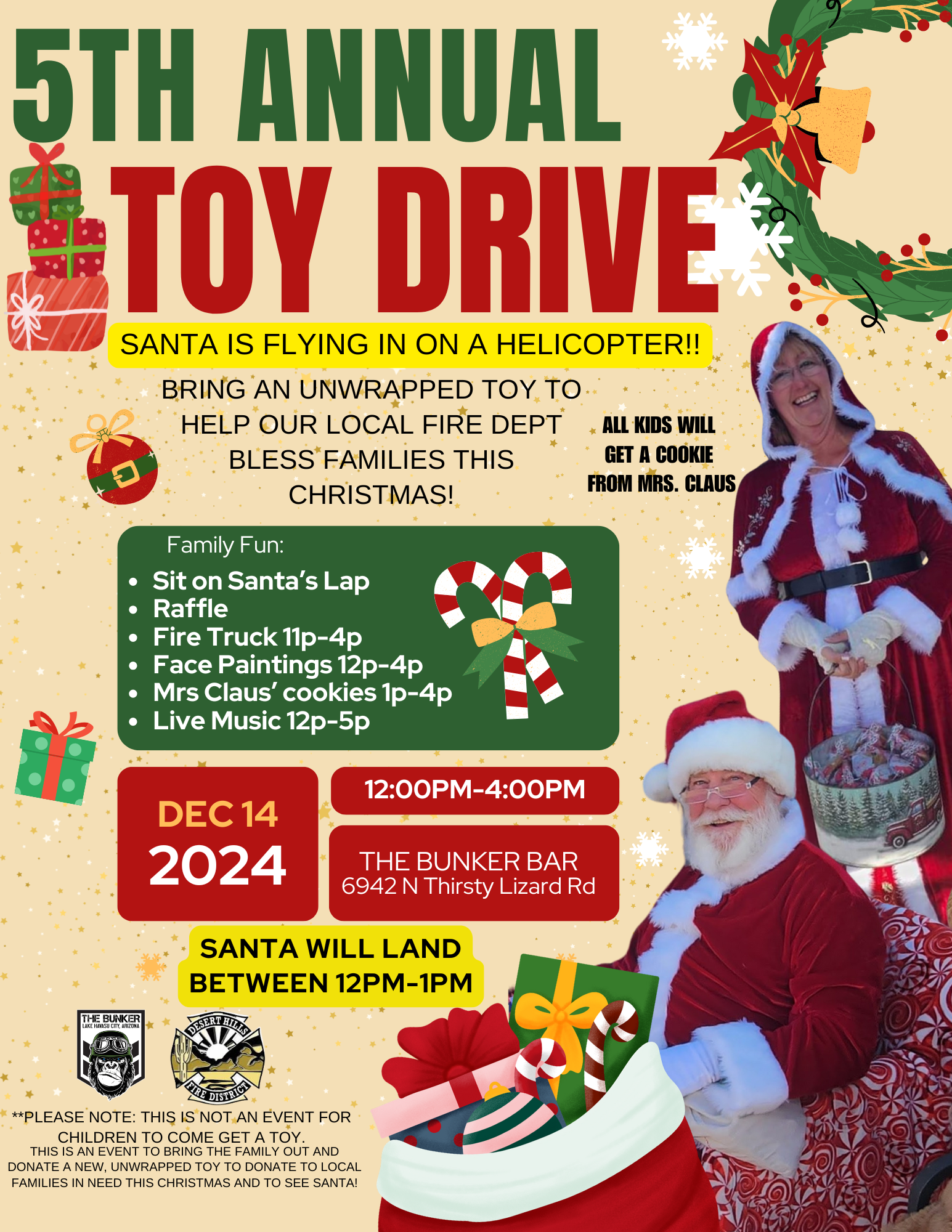 5th Annual Toy Drive @ The Bunker Bar